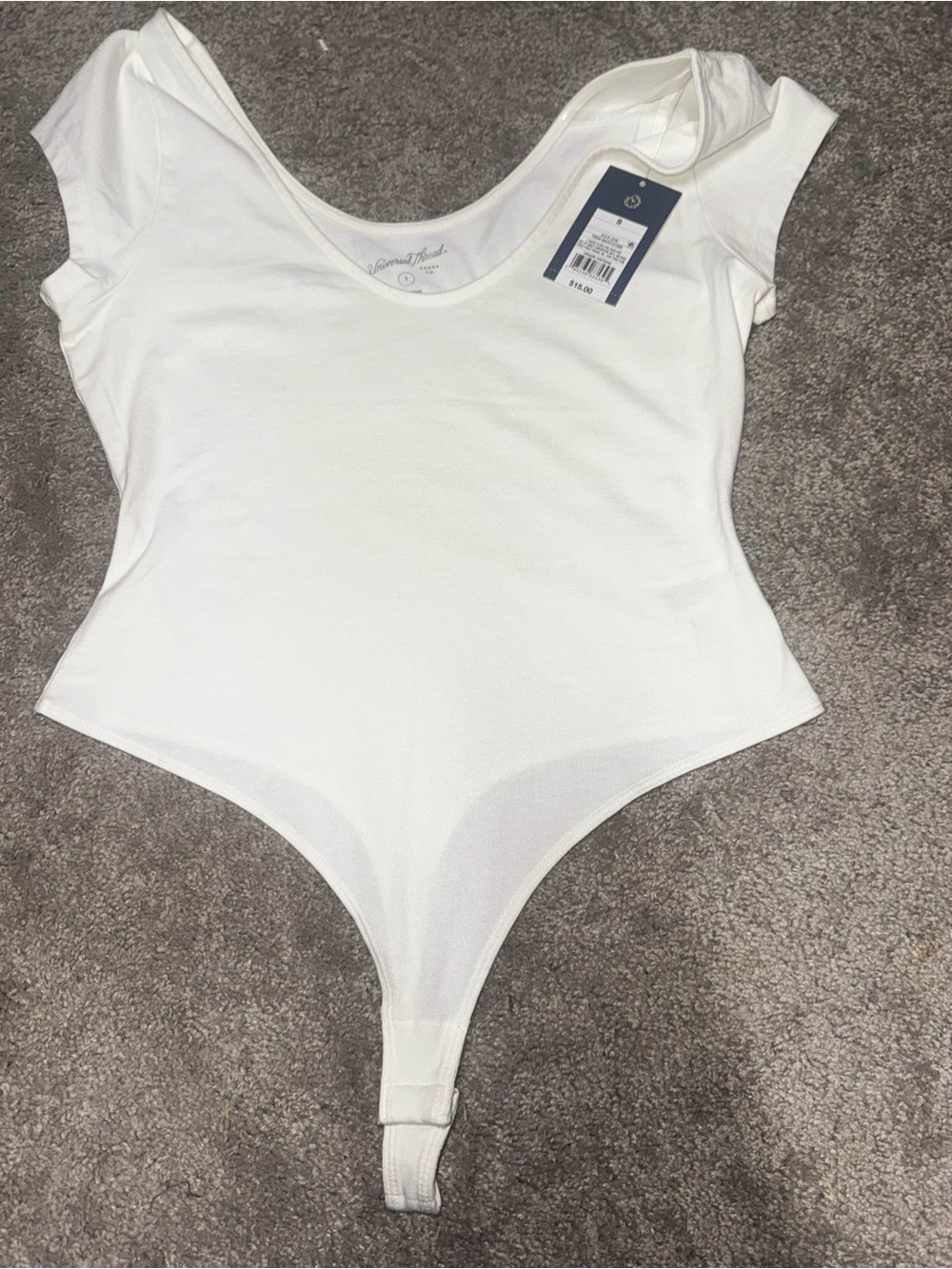 Universal Thread Women’s Small White Bodysuit Scoop Neck Short Sleeve NWT